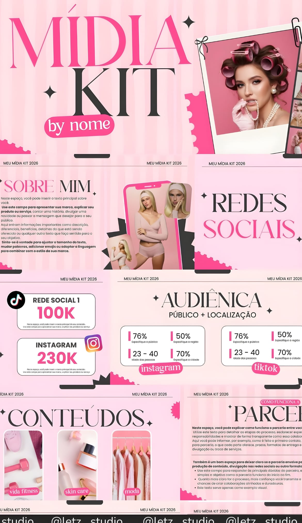 Template Mídia Kit — Canva