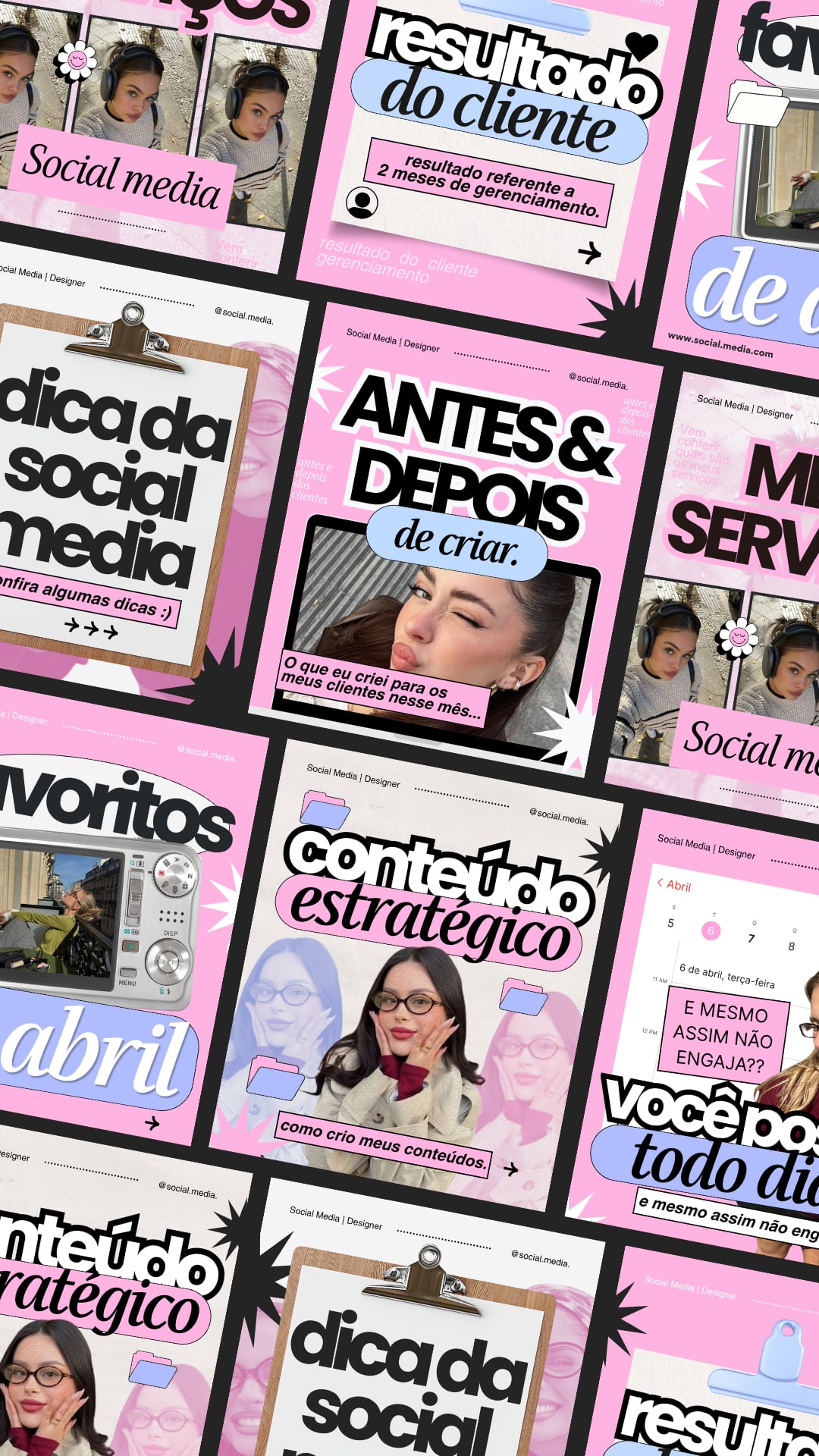 Kit Social Media Viral — templates editáveis